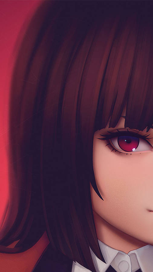 Yumeko Jabami's Eye Magnifies Her Determination Wallpaper