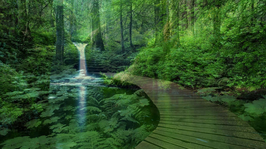 Zen Desktop Transparent Bridge In Nature Wallpaper