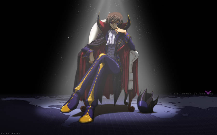 Zero Lelouch On A White Chair Wallpaper