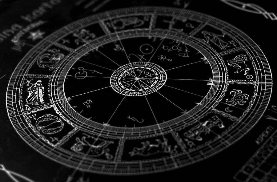 Zodiac Signs Monochrome Chart Wallpaper
