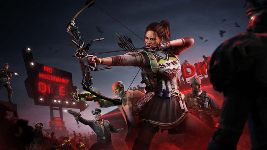 Zombies And Zombies In The Dark Wallpaper