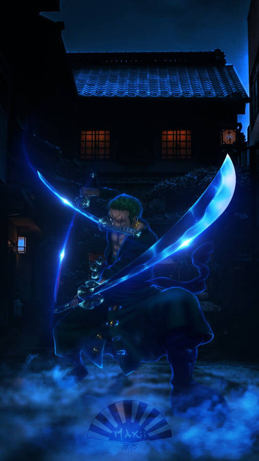 Zoro From One Piece Blue Wallpaper