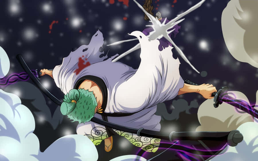 Zoro Wano Bleeding Wallpaper