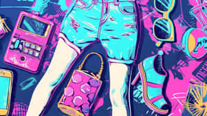 00s Retro Fashionand Tech Collage Wallpaper