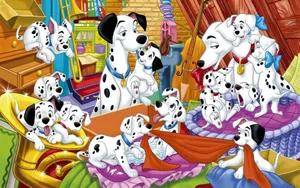 101 Dalmatians In Storage Room Wallpaper