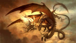 1080p Dragon Fantasy Aerial Combat Wallpaper