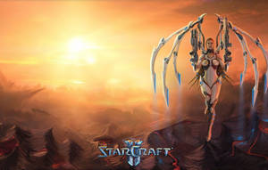 1332x850 Wallpaper Girl, Weapons, Wings, Art, Starcraft, Sarah Wallpaper