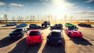 1440p Colorful Lamborghini Super Cars Wallpaper