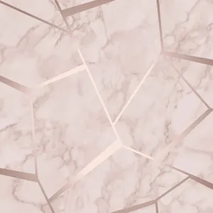 1500x1500 Fractal Geometric Marble Wallpaper Rose Gold - Fine Decor Fd42264 Wallpaper