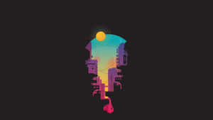 1920 X 1080 Minimalist Colorful City Wallpaper