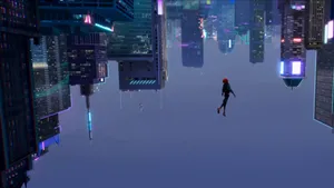 1920 X 1080 Night City Miles Morales Wallpaper