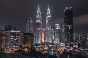 1920 X 1080 Night City Petronas Towers Wallpaper