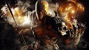 1920x1080 Full Hd Deathstroke Surrounded By Flames Wallpaper