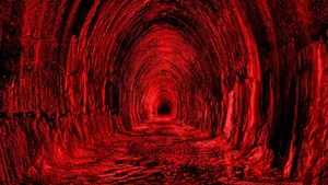 1920x1080 Red Hell Tunnel Wallpaper