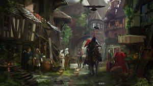 1920x1080 The Middle Ages, The City, Knight, Medieval Town Wallpaper