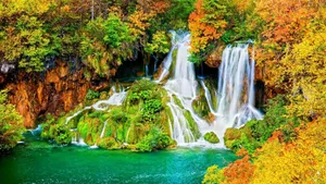 1920x1080 Waterfalls Autumn Nature Free Desktop Waterfall Wallpaper Wallpaper