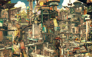 1920x1200 Asian Cityscape Wallpaper - Fantasy Wallpaper Wallpaper