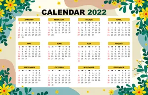 2022 Calendar With Daffodil Flower Wallpaper
