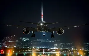 2200x1375 Airplane At Night Wallpaper Wallpaper