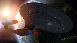 2500x1406 U.s.s. Enterprise D Beauty Shot Hd Wallpaper. Background Image Wallpaper