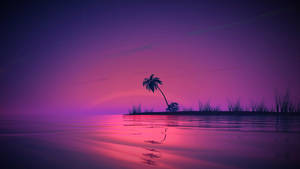 2560 X 1440 Purple Sky At Sea Wallpaper