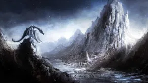 2560 X 1440 Skyrim Dragon On Mountain Wallpaper