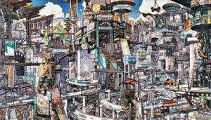 2800x1600 Anime Cityscape Wallpaper. Art Design. Anime Scenery Wallpaper