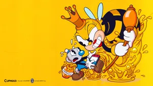 3840x2160 Cuphead Rumor Honeybottoms Wallpaper. Cat With Monocle Wallpaper