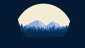3840x2160 Moon Forest Flat Wallpaper 4k Wallpaper