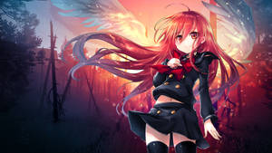 3840x2160 Wallpaper Anime Girl, Fire Angel, 4k, Anime Wallpaper