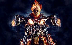 3840x2400 Ghost Rider Motorcycle Fire Skull Skeleton Wallpaper Wallpaper