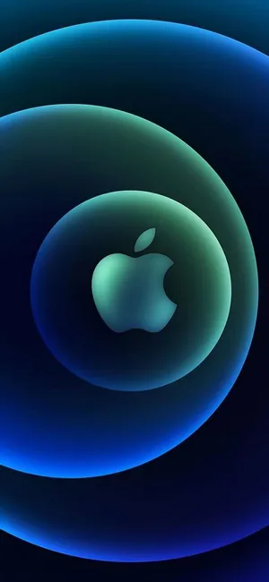 3d Apple Iphone Logo In Bubbles Wallpaper