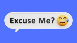 3d Emoji Expressing 'excuse Me' On A Digital Screen Wallpaper