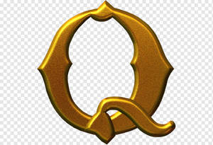 3d Gold Letter Q Wallpaper