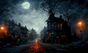 3d Horror Haunted Street Wallpaper