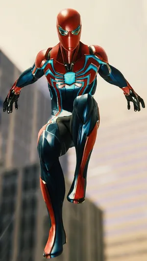 3d Iron Spider Protection City Buildings Wallpaper