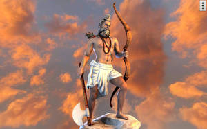 3d Parshuram Cloudy Backdrop Wallpaper