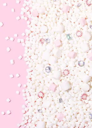 3d Pink Marshmallow Pile Wallpaper