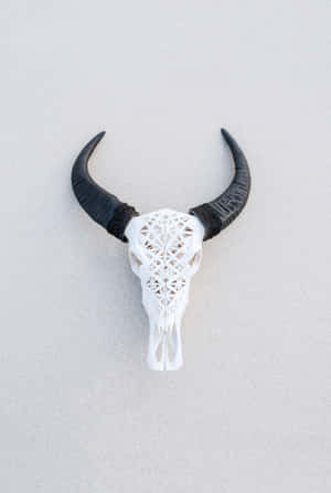 3d Printed Bull Skull Wallpaper
