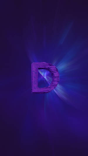 3d Purple Letter D Phone Wallpaper