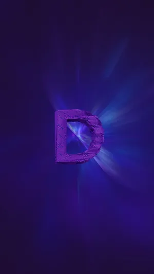 3d Purple Letter D Phone Wallpaper