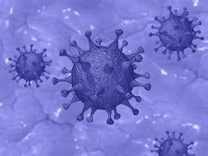3d Representation Of Coronavirus In Purple Hue Wallpaper