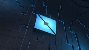 3d Roblox Blue Square Logo Wallpaper