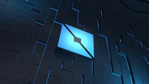 3d Roblox Blue Square Logo Wallpaper