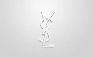 3d White Ysl Logo Wallpaper