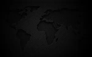 3d World Map Pitch Black Pattern Wallpaper