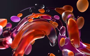 4d Ultra Hd Colored Water Blobs Wallpaper