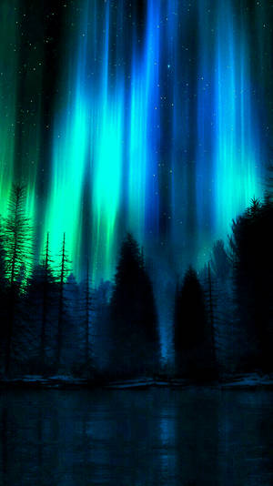 4k Android Dark Northern Lights Wallpaper