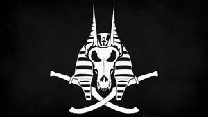 4k Anubis In Jolly Roger Flag Wallpaper