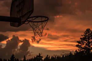 4k Basketball Court And Sunset Wallpaper